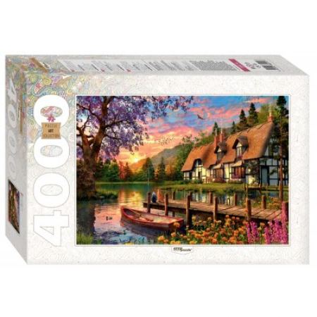 Пъзел Suset in the woods by the lake 4000 елемента