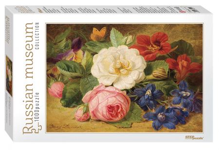 Пъзел Josef Lauer. Bouquet of Flowers with a Snail (Russian Museum Collection) 1000 елемента 
